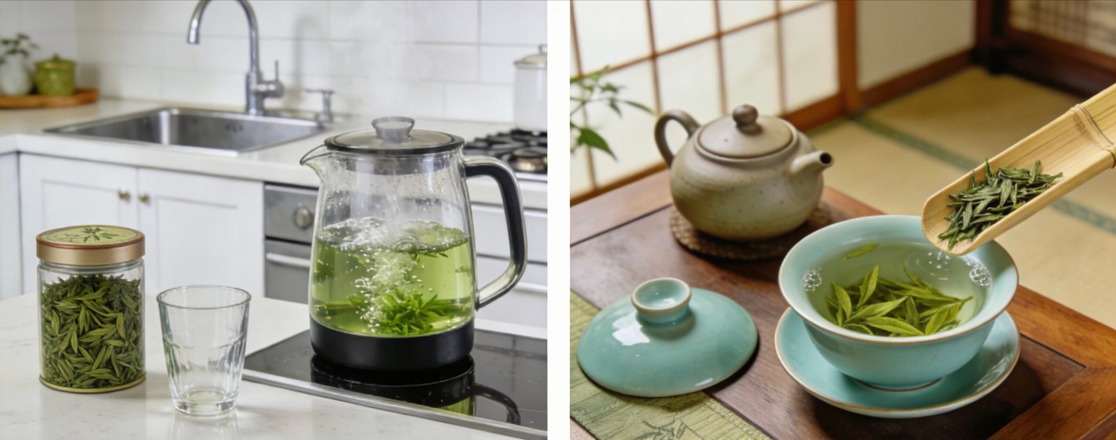 Is it more beneficial to brew green tea with boiling water1