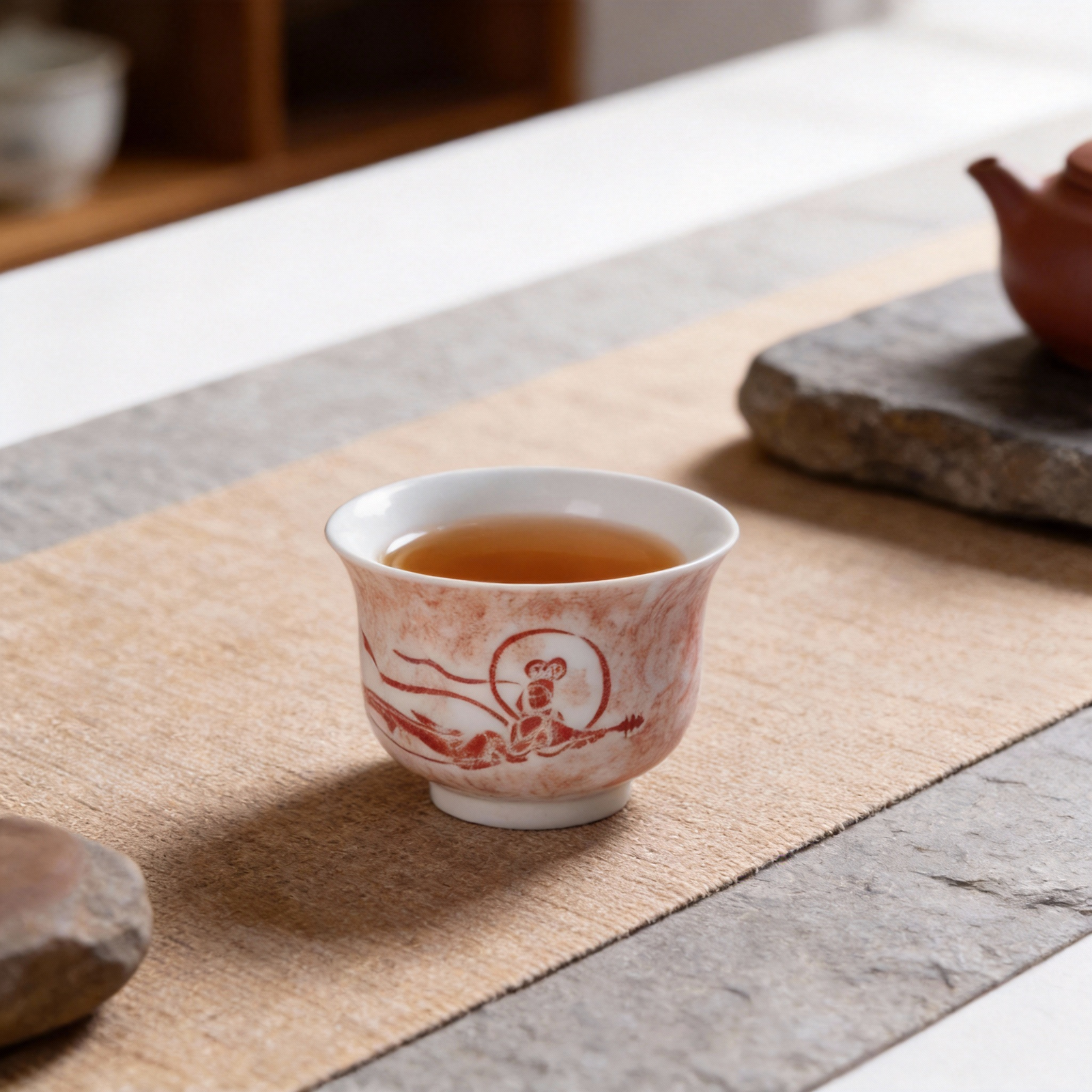 Dunhuang Flying Apsara Embossed Tea Cup_Ring01