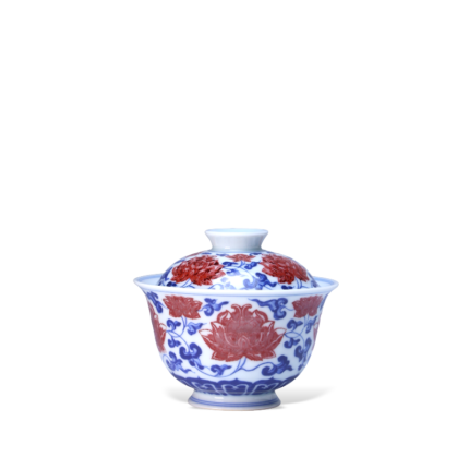Peony Blue and White Gaiwan Tea Set_Main01