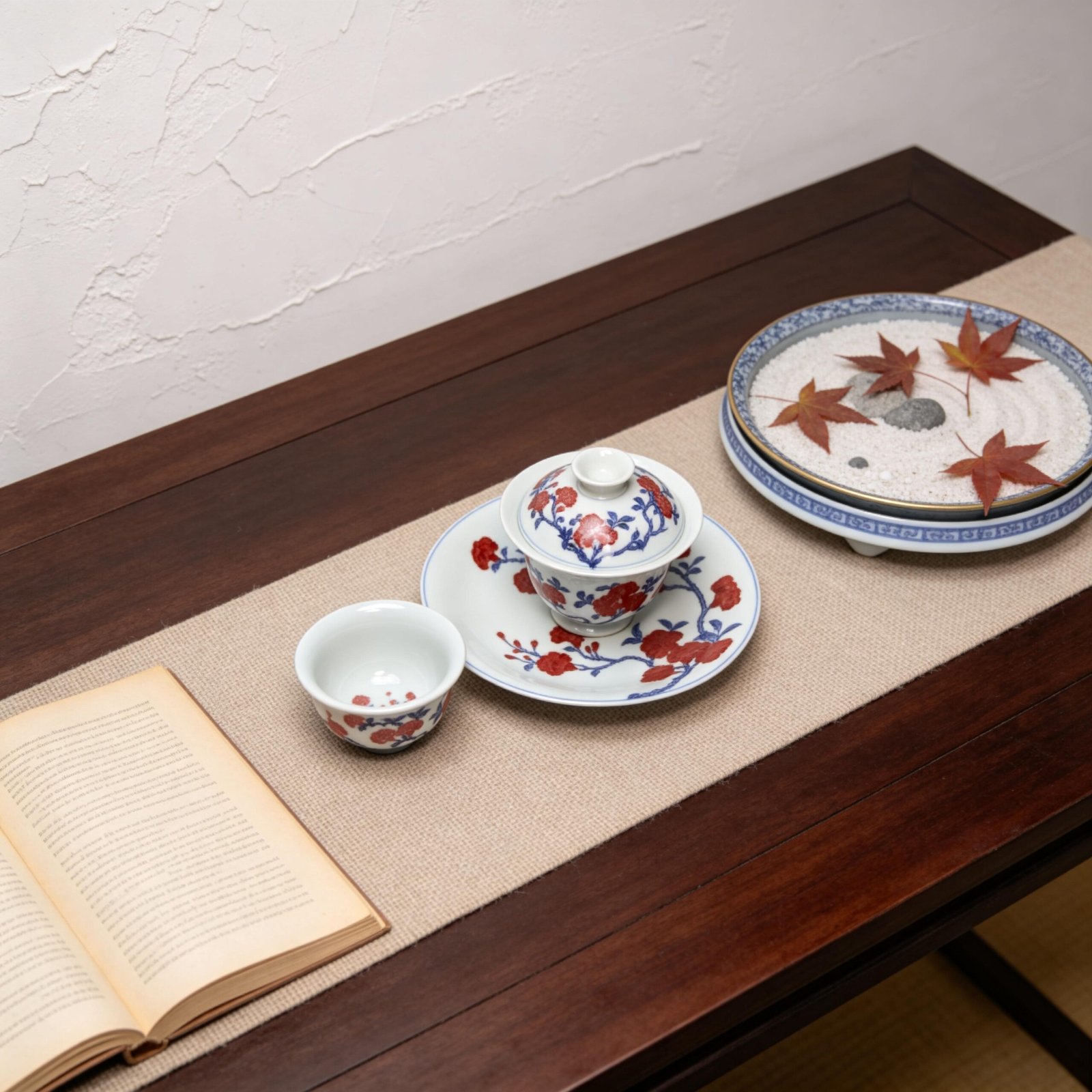 Pomegranate Blossom Gaiwan Chinese tea set_Ring05