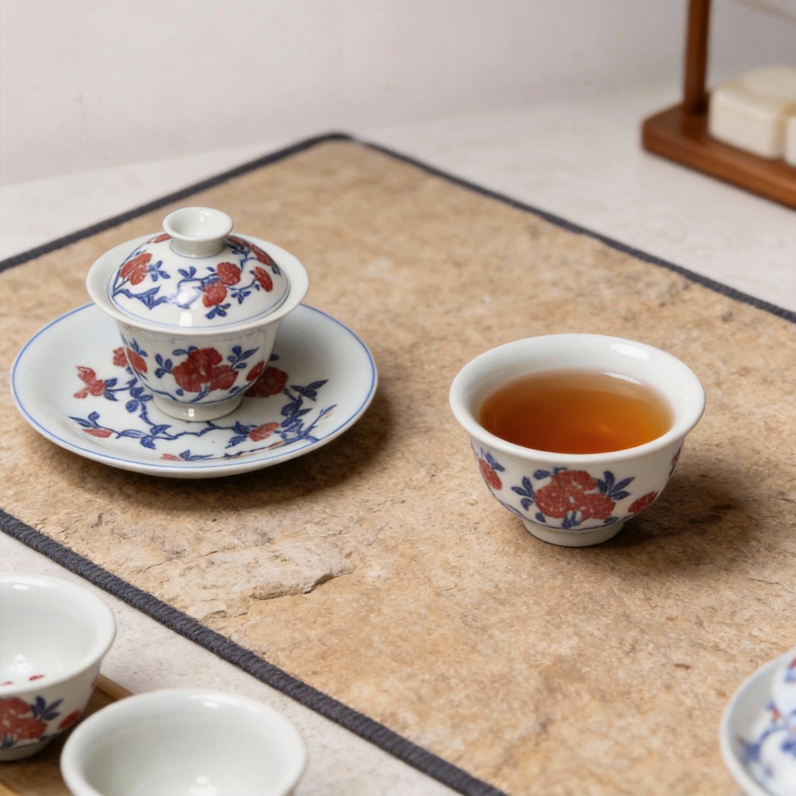 Pomegranate Blossom Tea Cup Chinese Tea Set_Ring05