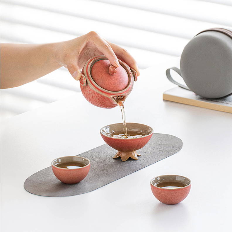 Portable Pomegranate Tea Set