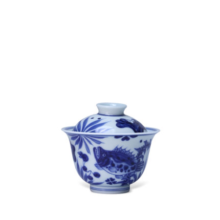 Fish & Algae Blue and White Gaiwan Set_Main01