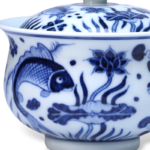 Fish and Aquatic Pattern Blue and White Gaiwan_Main02