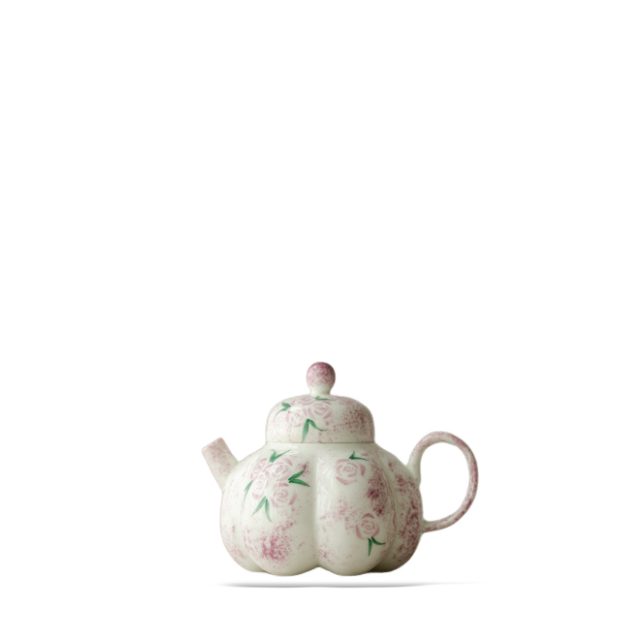 Hand-Painted Ceramic Rose Tea Pot Set_Main