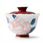 Hand painted Peony flower Gaiwan_Main