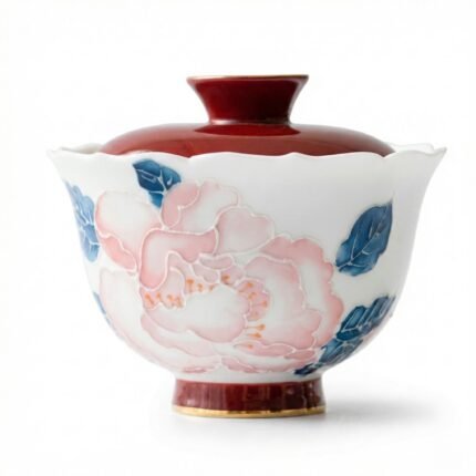 Hand painted Peony flower Gaiwan_Main