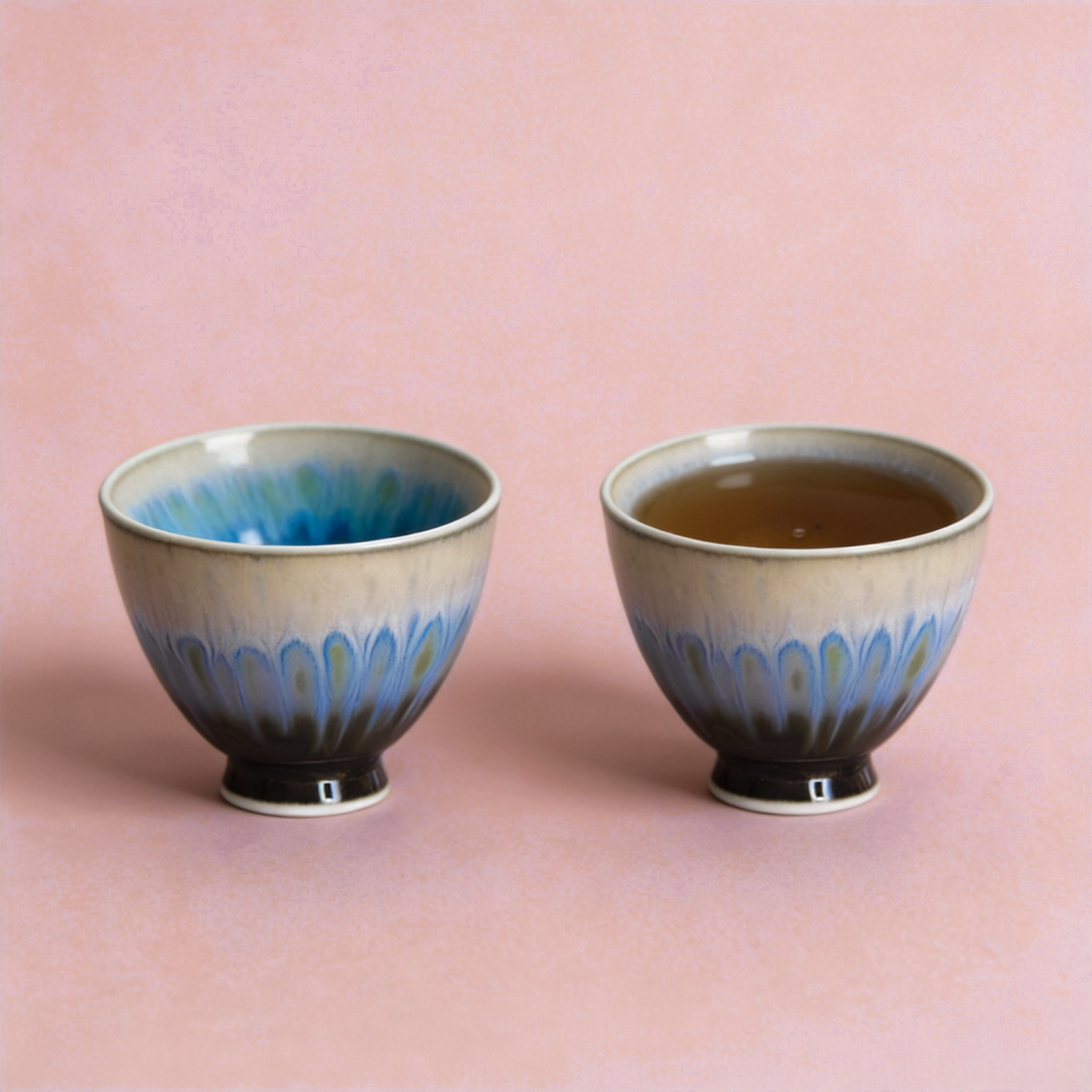 Handcrafted Ceramic Blue Peacock Feather Tea cup4