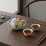 Handcrafted Glazed Floral Pear-Shaped Ceramic Tea Pot4