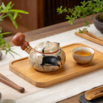 Handmade Ceramic Shino Lucky Cat Teapot3