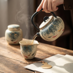 Koi Fish Hand Made Ceramic Gilded Tea Pot Box4