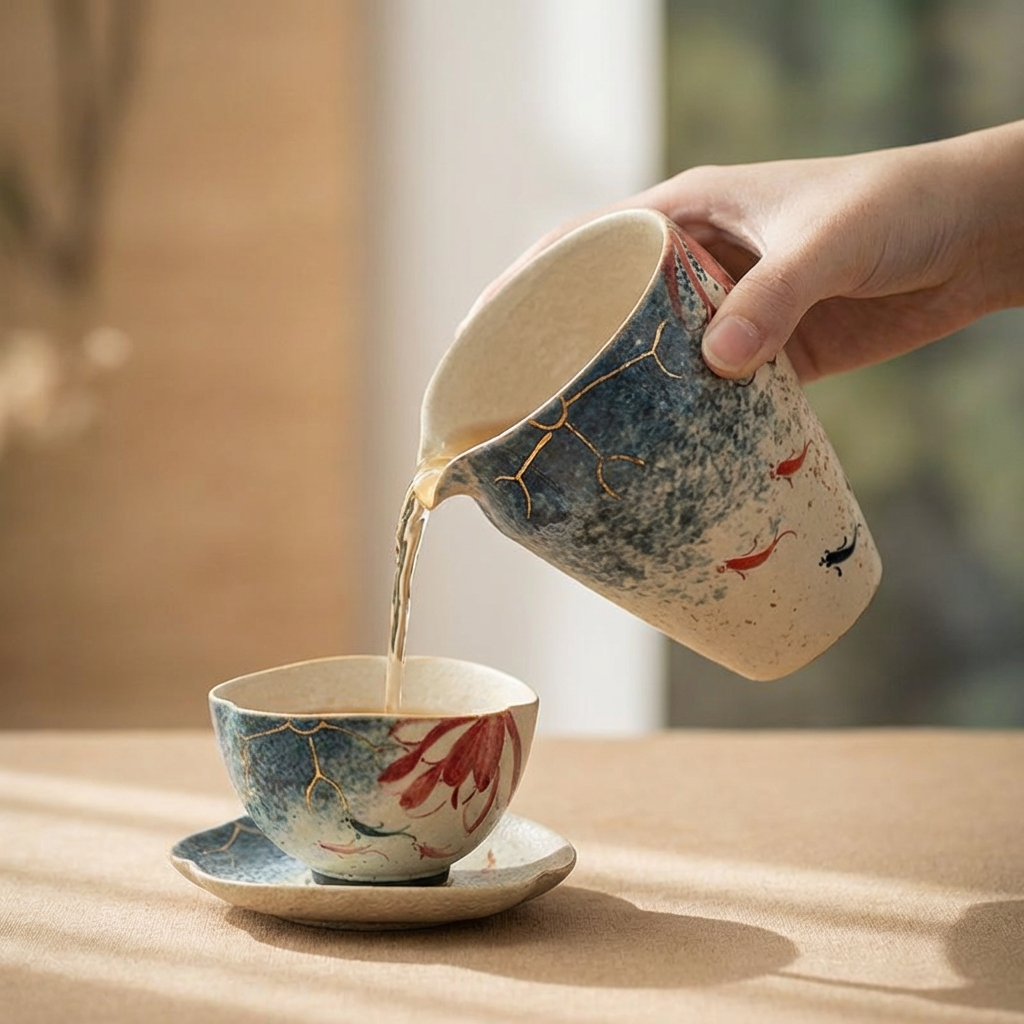 Koi Fish Hand Made Ceramic Kungfu Tea Fair Cup4