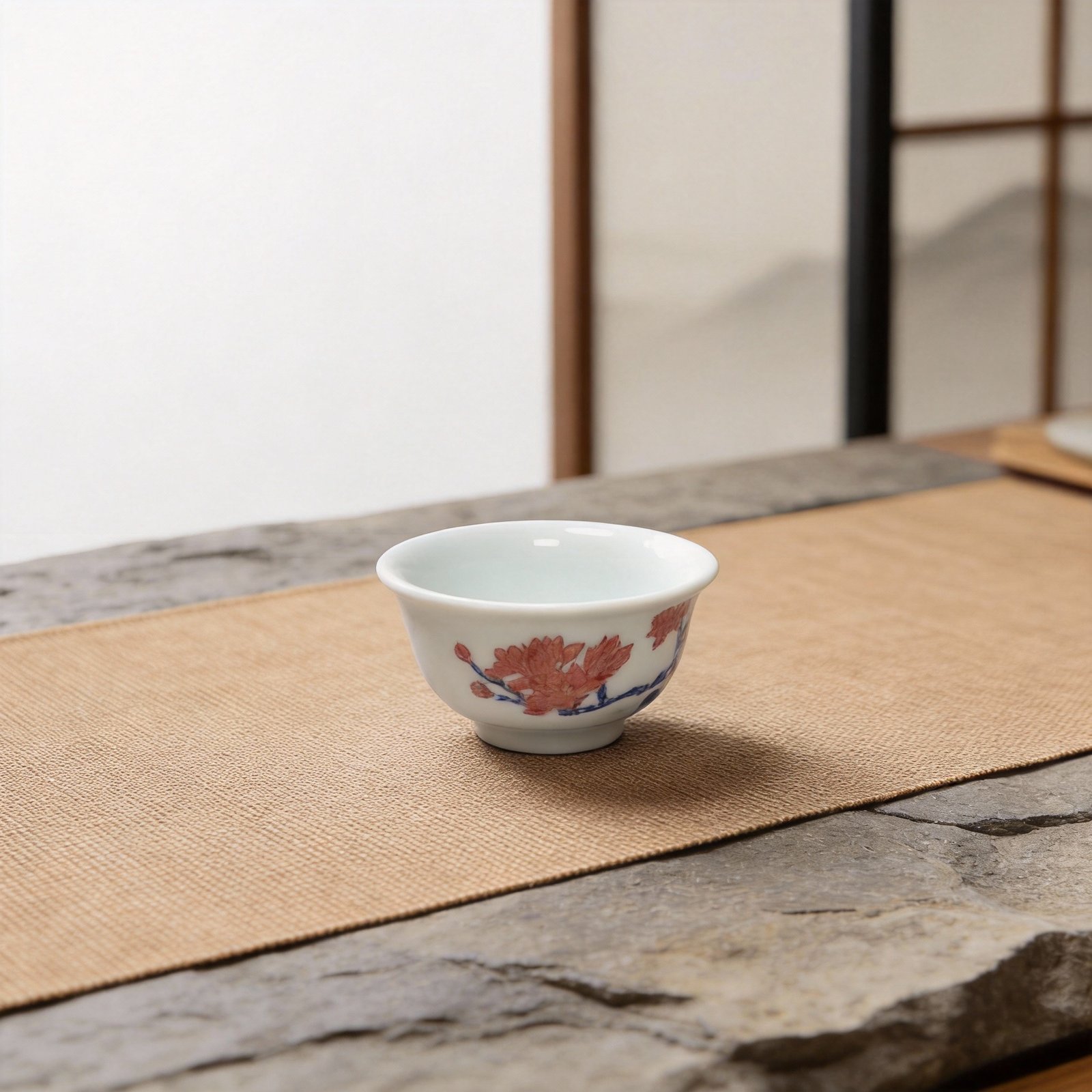 Magnolia Blossom Blue and White Tea Cup Set_Ring01