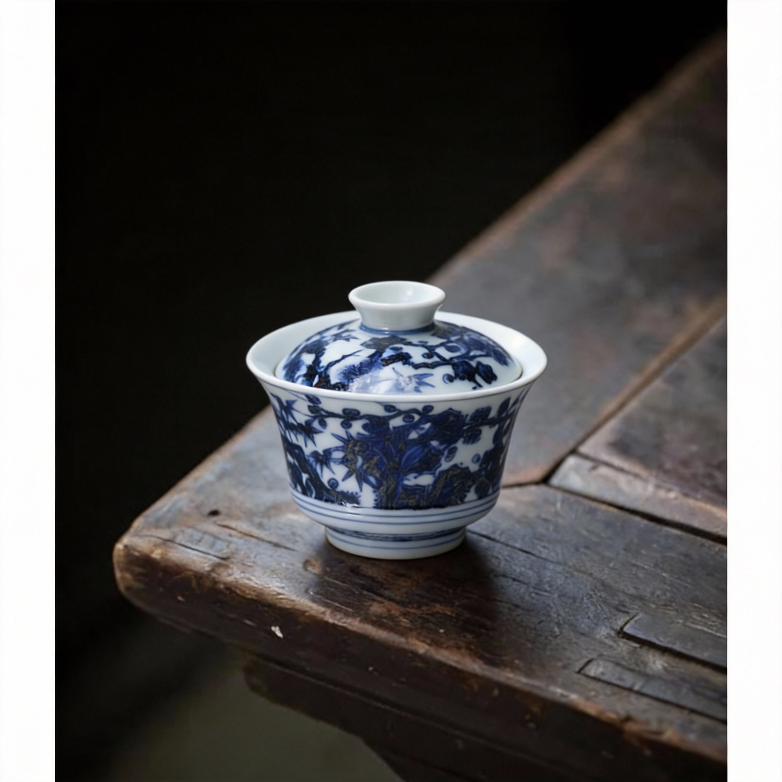 Pine Pattern Blue and White Gaiwan_Ring05