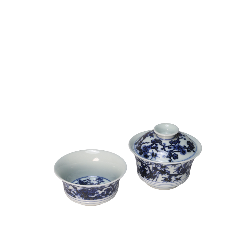 Pine Pattern Blue and White Gaiwan_Ring07