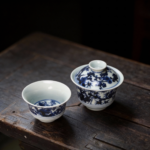 Pine Tree Blue and White Porcelain Tea Cup Set_Ring06