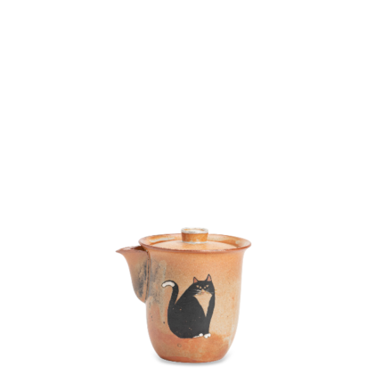 Shino Lucky Cat Ceramic Aubergine Tea Pot_Main