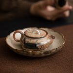 Shino Lucky Cat Mini Flat Tea Pot5