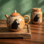 Shino Lucky Cat Pomegranate Kungfu Tea Pot4