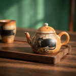 Shino Lucky Cat Small Pear-Shaped Tea Pot4