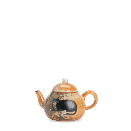 Shino Lucky Cat Small Pear-Shaped Tea Pot_Main