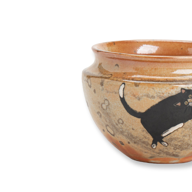 Shino Lucky Ceramic Cat Tea Container2