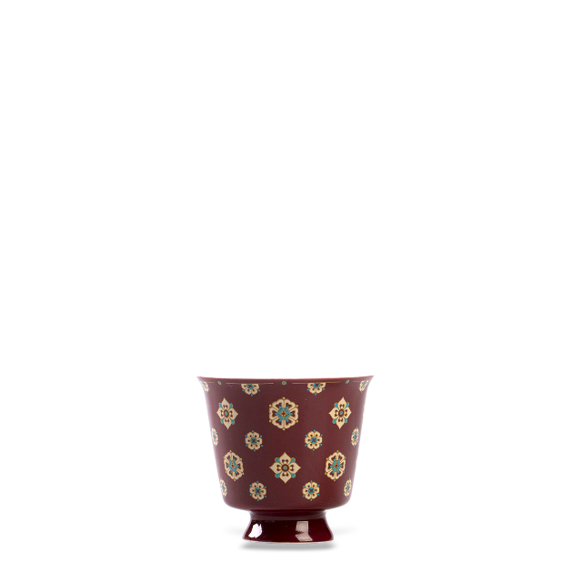 Vintage Red Ceramic Kung Fu Tea Cup -Main