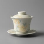 Ceramic Gaiwan Osmanthus Floral Relief for Gongfu Tea