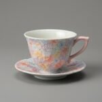 Ceramic Tea Cup and Saucer Set Floral Relief for Tea and Coffee