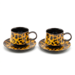 Jizhou Kiln Leopard Mug and Saucer Set
