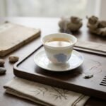 Ceramic Gaiwan Hydrangea Floral Relief for Gongfu Tea