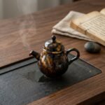 Ceramic Teapot Pear Amber Mottled Jizhou Kiln for Gongfu Tea