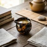 Fair Cup Round Amber Splash Jizhou Kiln for Tea Serving