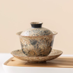 Handmade Blue-Gilded Sancai Gaiwan Gift Set4