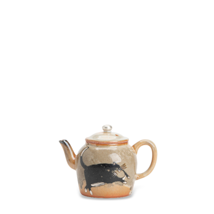 Shino Lucky Cat Straight Tube Tea Pot_Main