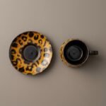 Jizhou Kiln Leopard Mug and Saucer Set