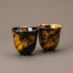 Jizhou Kiln Leopard Tall Tea Cup Pair