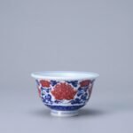 Peony Blue and White Porcelain Tea Cup Set