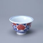 Peony Blue and White Porcelain Tea Cup Set