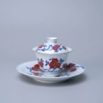 Gaiwan Pomegranate Blossom Blue and White Porcelain for Gongfu Tea