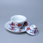 Gaiwan Pomegranate Blossom Blue and White Porcelain for Gongfu Tea
