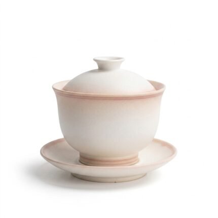 Ceramic Gaiwan White Rim Er Kang for Gongfu Tea