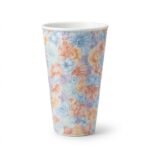 Ceramic Tumbler Dark Floral Relief for Tea and Coffee