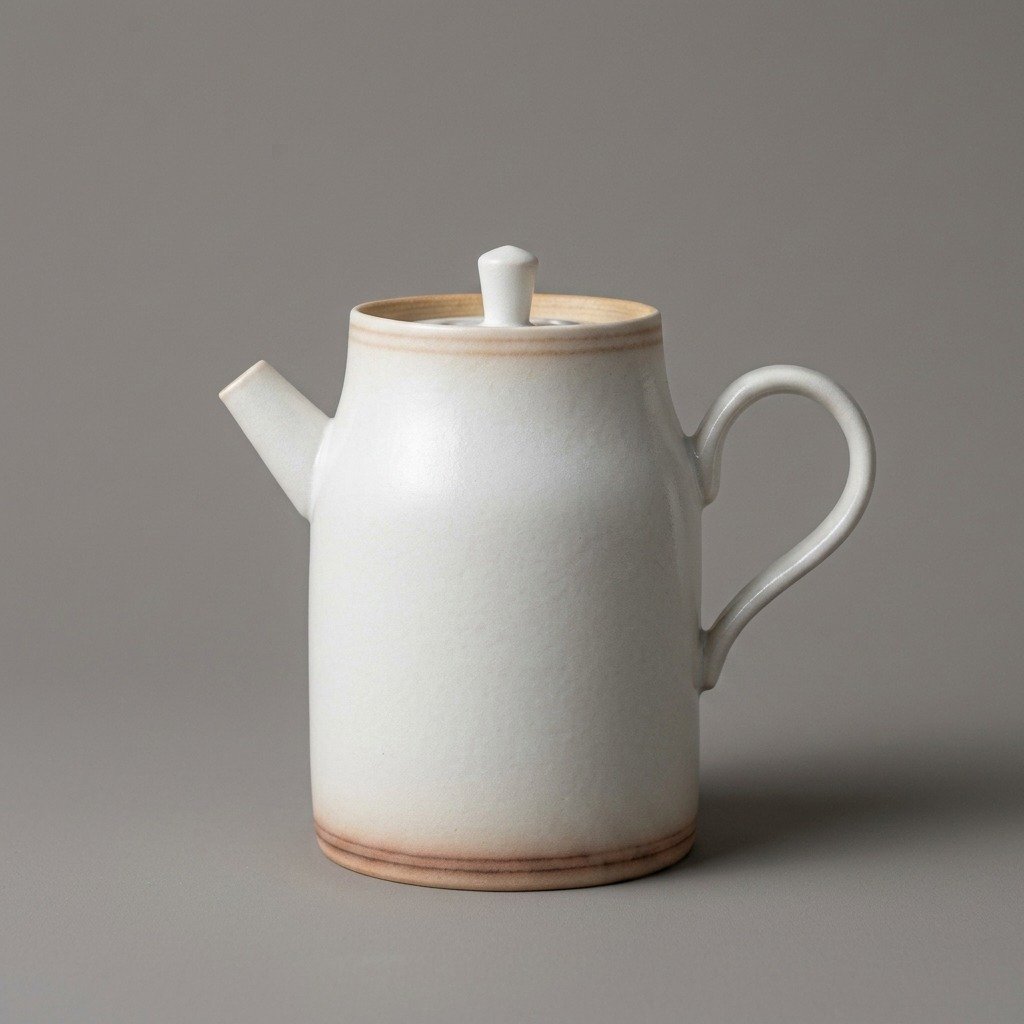 Ceramic Teapot Tall White Er Kang for Tea