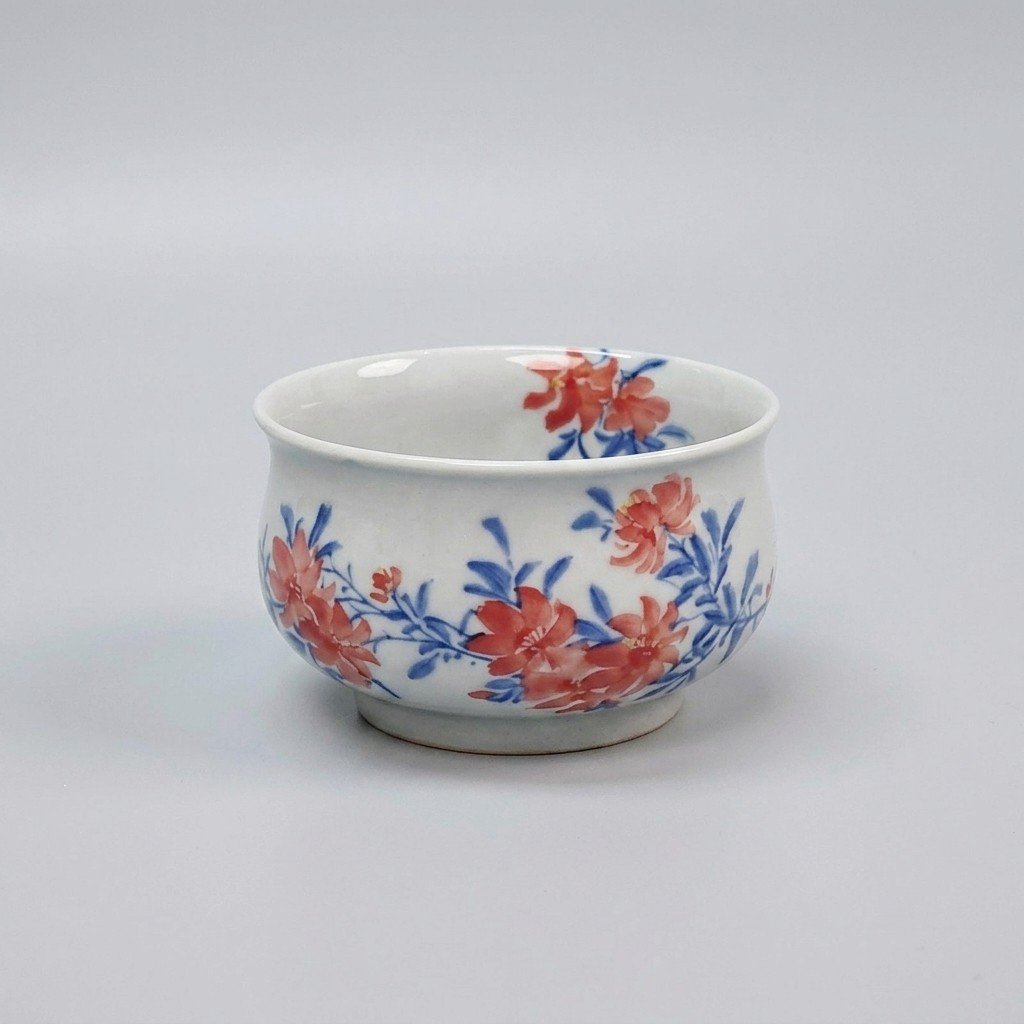 Sword Kiln Ceramic Tea Cup Floral Fruit Round for Gongfu Tea