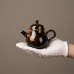 Ceramic Teapot Pear Amber Mottled Jizhou Kiln for Gongfu Tea