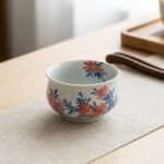 Sword Kiln Ceramic Tea Cup Floral Fruit Round for Gongfu Tea
