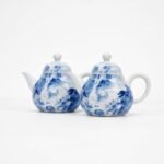 Sword Kiln Ceramic Teapot Blue Landscape Pear for Tea Brewing