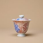 Gaiwan Feitian Motif Dunhuang Porcelain for Gongfu Tea