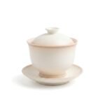 Ceramic Gaiwan White Rim Er Kang for Gongfu Tea